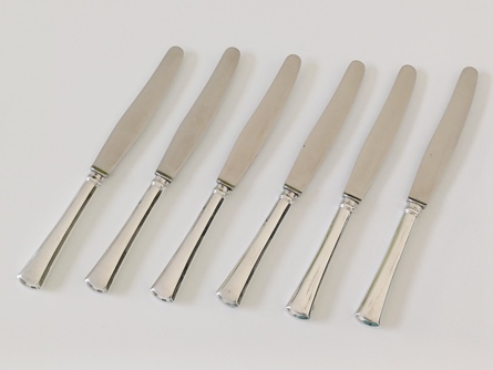 Příbory pro 6 osob, stříbro, 2333 g, Ag 800, I. ČSR, Franz Bibus