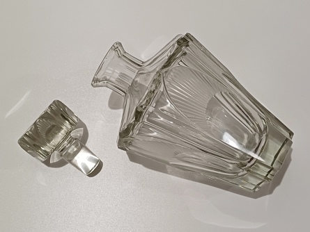 Velká karafa s odlivkami, Art Deco, F. Průša, styl Hloušek, Železný Brod