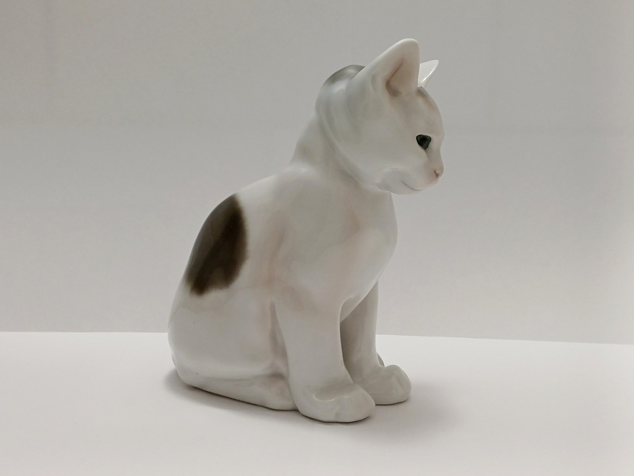 velká porcelánová kočka Rosenthal, W. Zügel, Art Deco