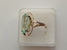 dámský zlatý prsten, ryzost 375/9 kt, 5,98 g, zelený beryl