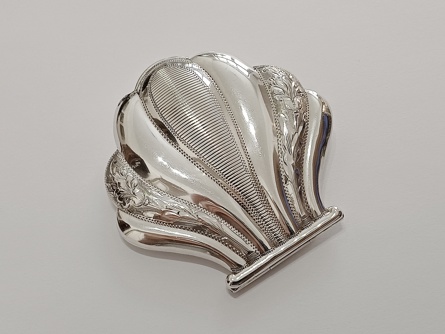 Art Deco pudřenka - mořská mušle, Ag 835/1000, 70 g, I. ČSR