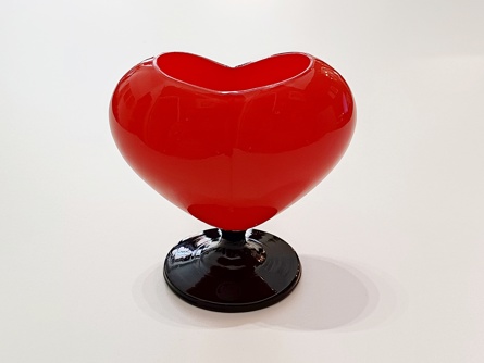 Tango sklo váza srdce, Art Deco, Rückl, styl Loetz