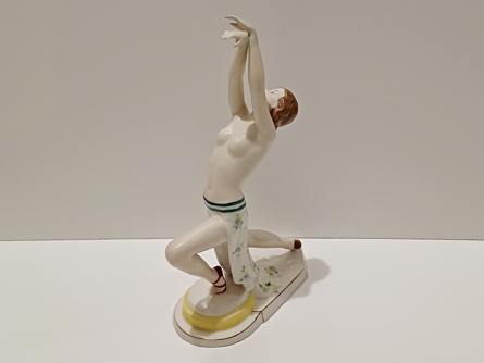 Tanečnice v záklonu, Art Deco, Royal Dux, Elly Strobach Königová