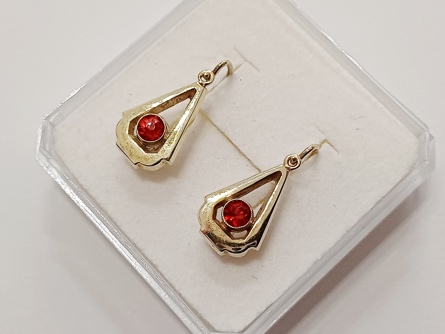 dámské zlaté náušnice, ryzost 585/14 k, 1,40 g, I. ČSR