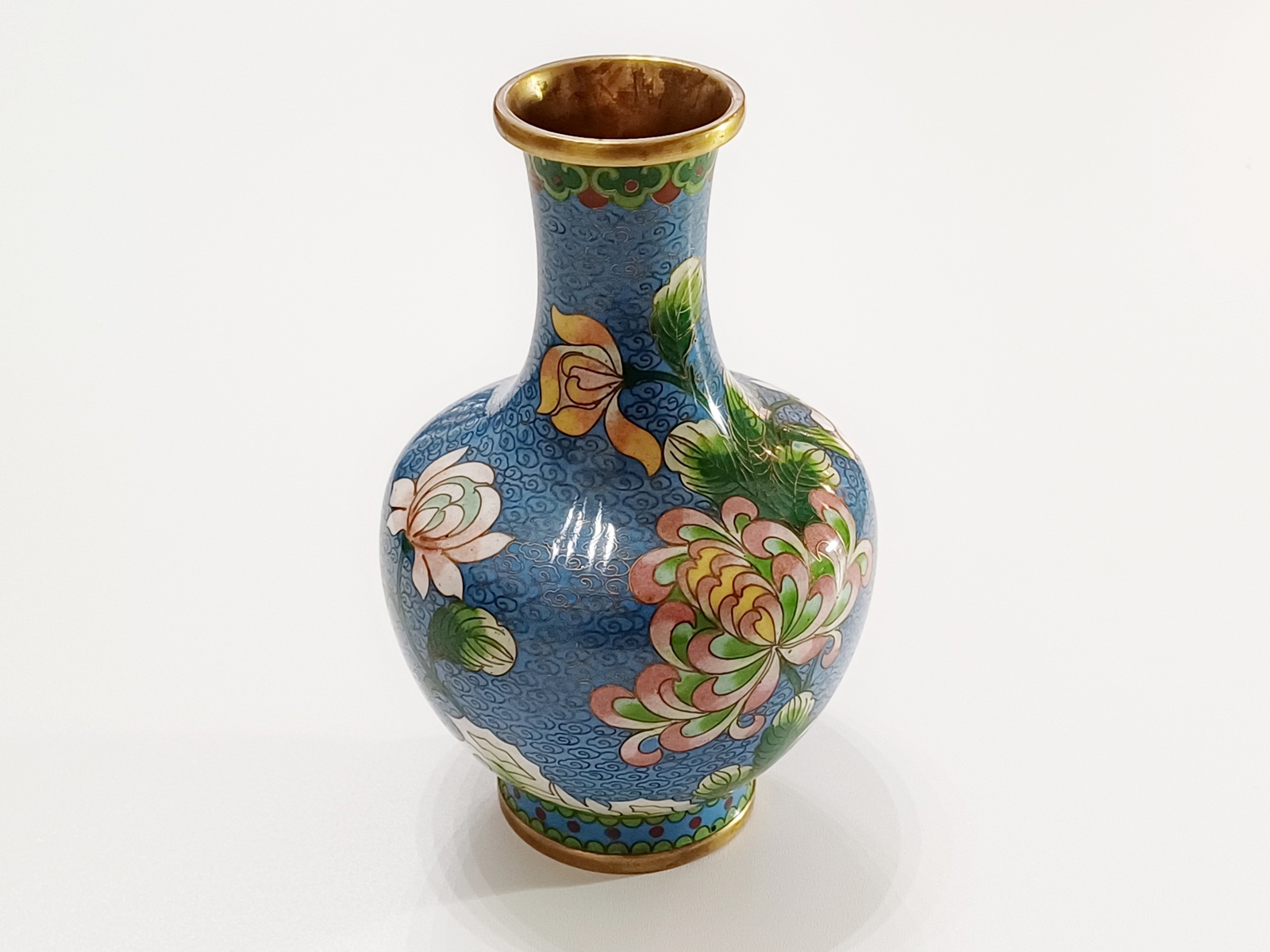 váza s květinami, smalty, Cloisonné