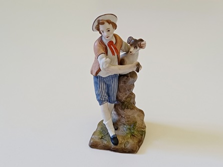 Mladík s beranem, Samson Francie, Ludwigsburg, 19. století, styl Míšeň