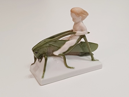 Letní jízda - kobylka a putto, A. Caasmann, Rosenthal, secese