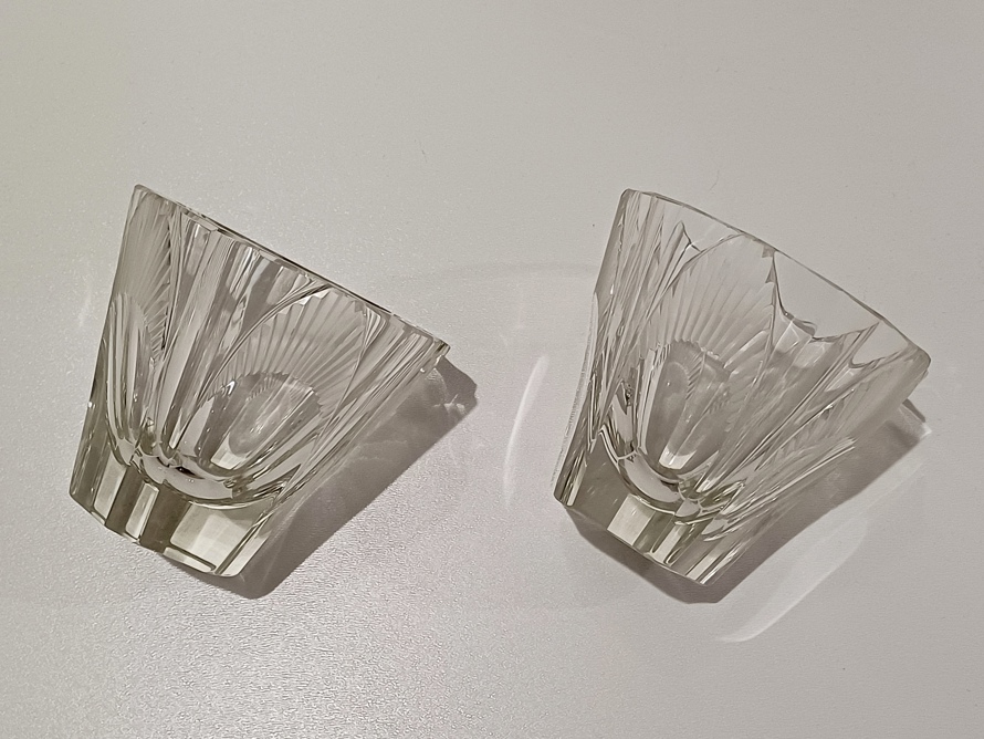 Velká karafa s odlivkami, Art Deco, F. Průša, styl Hloušek, Železný Brod