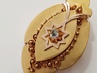 zlatý medailon s diamantem, ryzost 580/14 kt, 18,54 g, biedermeier, 19 století