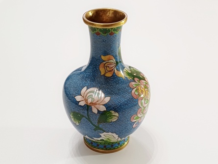 váza s květinami, smalty, Cloisonné