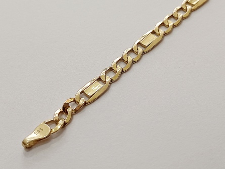 zlatý článkový náramek, Au 585/1000, 14 kt