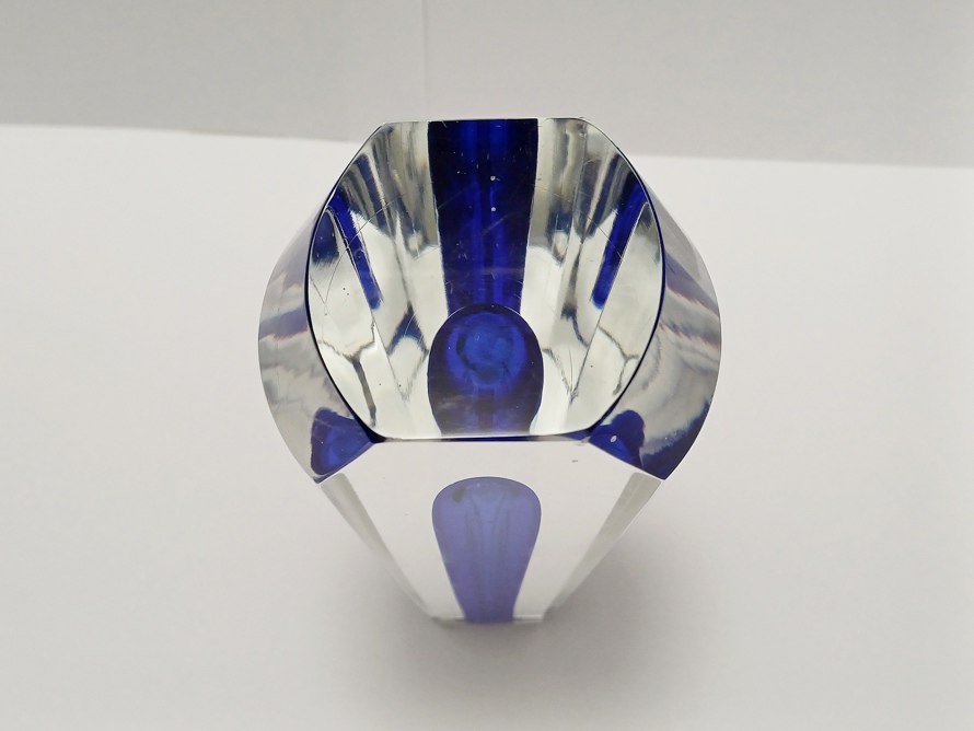 Designová váza - kapka modrá , Pavel Hlava, Nový Bor, Exbor