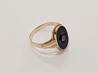 pánský zlatý prsten, onyx, ryzost 585/14k, 3,62 g, I.ČSR, lvíček