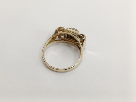 zlatý dámský prsten s diamanty, Au 585/1000, 14 kt, Art Deco
