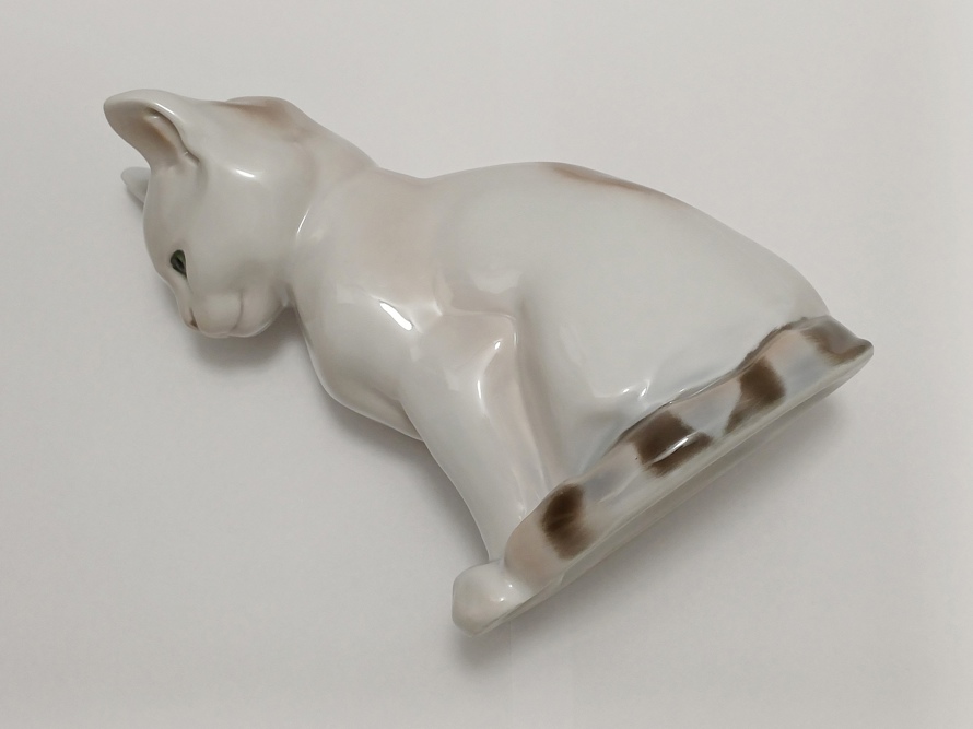 velká porcelánová kočka Rosenthal, W. Zügel, Art Deco