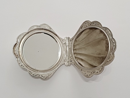 Art Deco pudřenka - mořská mušle, Ag 835/1000, 70 g, I. ČSR