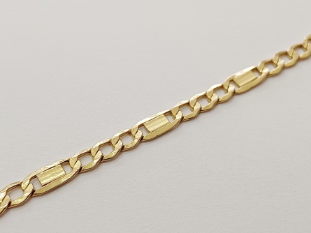 zlatý článkový náramek, Au 585/1000, 14 kt