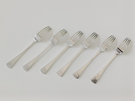 Příbory pro 6 osob, stříbro, 2333 g, Ag 800, I. ČSR, Franz Bibus