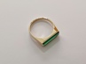 pánský zlatý prsten, chryzopras, ryzost 585/14k, 4,74 g, I. ČSR, lvíček