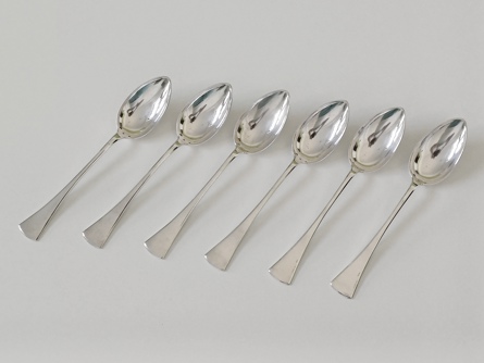 Příbory pro 6 osob, stříbro, 2333 g, Ag 800, I. ČSR, Franz Bibus