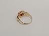 zlatý dámský prsten s rubínem, Au 585/1000, 14 kt, Art Deco, I.ČSR