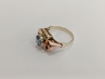 zlatý prsten se safírem, Au 585/1000, 14 kt, Art Deco, I.ČSR