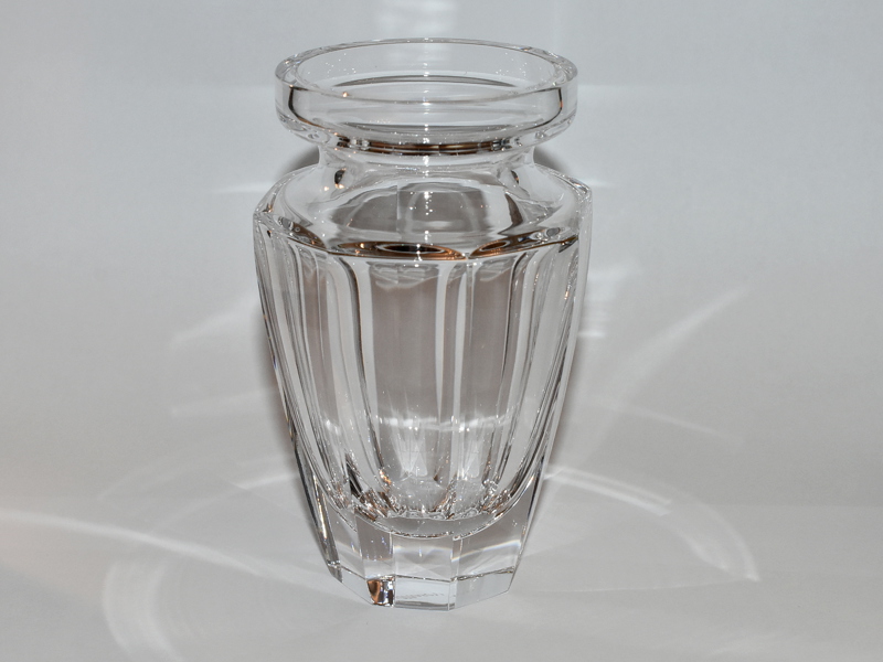 hranovaná váza Moser Eternity, čirý křišťál, Art Deco