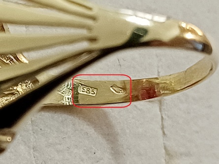 dámský zlatý prsten, rubín, ryzost 585/14k, 5,23 g