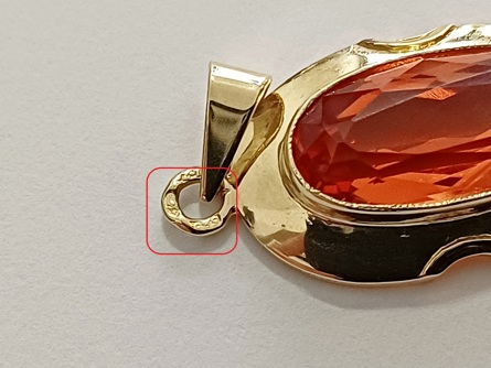dámský zlatý přívěs spessartin/oranžový citrín, ryzost 585/14k, 3,46 g