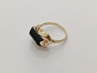 dámský zlatý prsten, onyx, ryzost 585/14k, 3,80 g, čejka