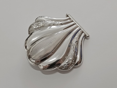 Art Deco pudřenka - mořská mušle, Ag 835/1000, 70 g, I. ČSR