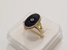 pánský zlatý prsten, onyx, ryzost 585/14k, 3,62 g, I.ČSR, lvíček