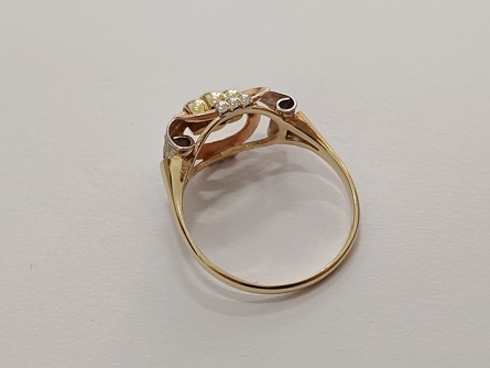 dámský zlatý prsten, ryzost 585/14k, 3,43 g, I.ČSR, lvíček