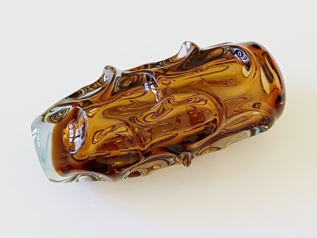 hutní sklo - váza 25 cm, Jan Beránek, Škrdlovice