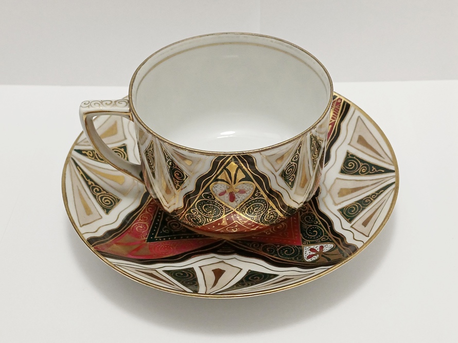 porcelánový šálek Art Deco, Paepcke & Schäfer Haida/Nový Bor