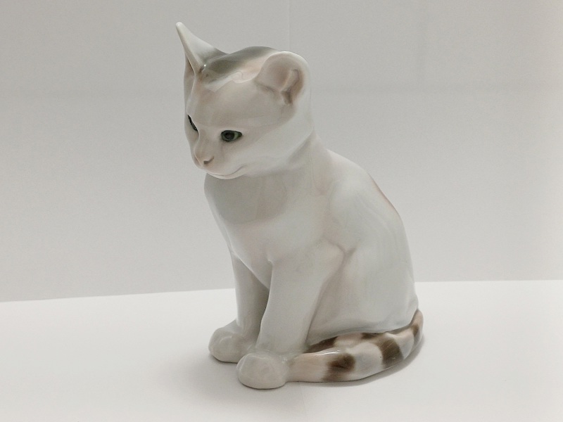 velká porcelánová kočka Rosenthal, W. Zügel, Art Deco