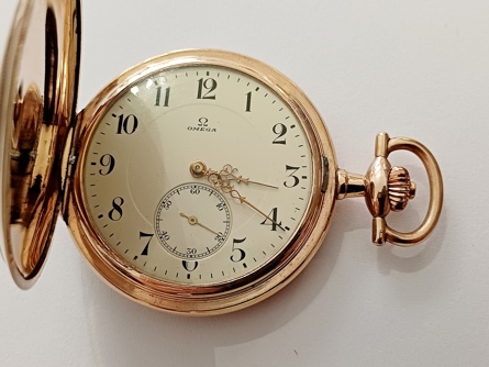 kapesní hodinky OMEGA, zlacené Gold plated, 86,47 g