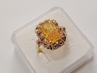 dámský zlatý prsten, citrín, ryzost 585/14k, 5,69 g, I.ČSR, lvíček