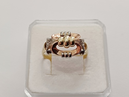 dámský zlatý prsten, ryzost 585/14k, 3,43 g, I.ČSR, lvíček