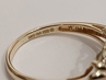 zlatý dámský prsten s modrým korundem a diamanty, Au 375/1000, 9 kt
