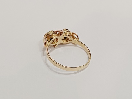 zlatý prsten, Karat Brno, Au 585/1000, 14 kt., lvíček, 40.léta