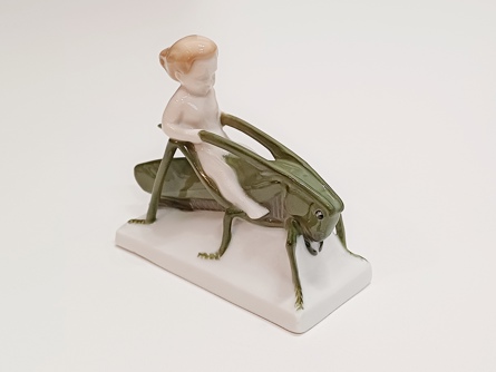 Letní jízda - kobylka a putto, A. Caasmann, Rosenthal, secese