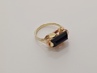 dámský zlatý prsten, onyx, ryzost 585/14k, 3,80 g, čejka