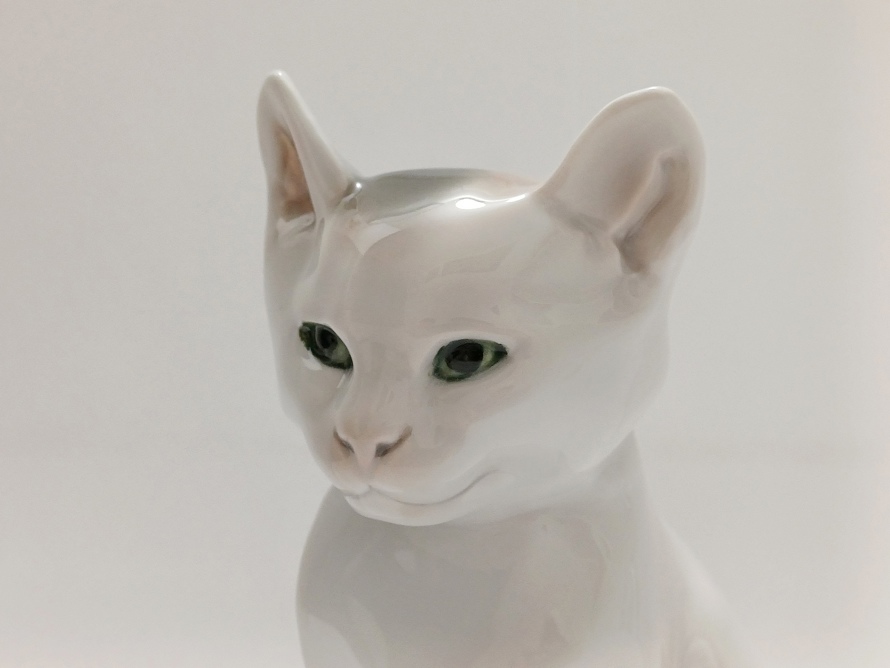 velká porcelánová kočka Rosenthal, W. Zügel, Art Deco