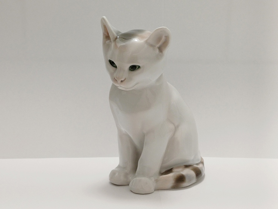velká porcelánová kočka Rosenthal, W. Zügel, Art Deco
