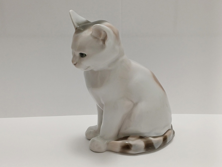 velká porcelánová kočka Rosenthal, W. Zügel, Art Deco