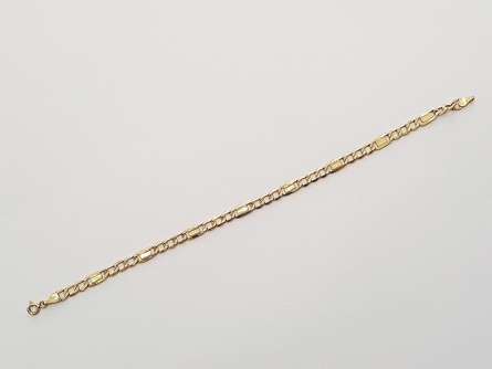 zlatý článkový náramek, Au 585/1000, 14 kt