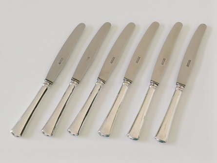 Příbory pro 6 osob, stříbro, 2333 g, Ag 800, I. ČSR, Franz Bibus