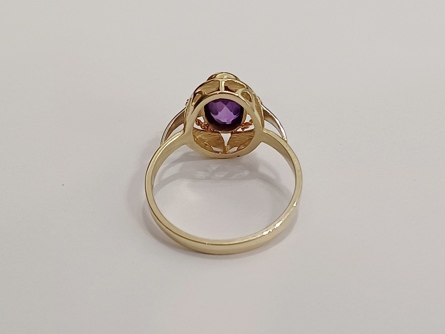 dámský zlatý prsten, barvoměnný safír, ryzost 585/14k, 3,67 g