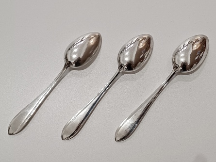 Sada dezertních lžiček, Sandrik, stříbro 800, 158,25 g, I. ČSR